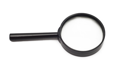 magnifying glass on white