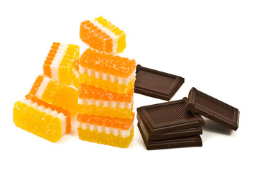 chocolate bars and fruit jelly