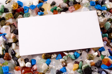 Business card on semi-precious stones