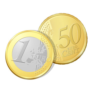 Pièce de un euro et cinquante cents