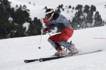skieur en slalom