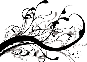 Mono black and white floral design ideal background