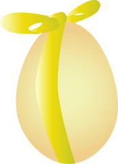 oeuf de pâques et noeud jaune