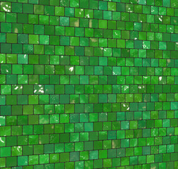 Green artistic tile wall