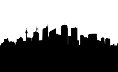 Skyline Sydney - black and white