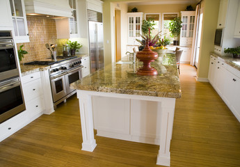 Modern Kitchen with a hardwood floor.