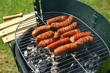 Sausages on a barbecue