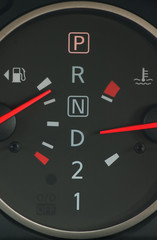 Naklejka premium Close up of oil and petrol meter