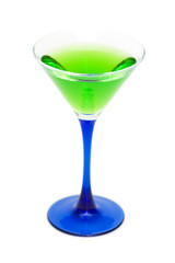 Green cocktais isolated on the white background