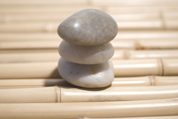 zen stones and bamboo