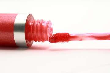 Glow of pink lipstick