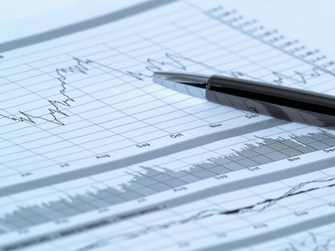 Chart of stock values going up and down 2