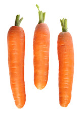 Three fresh carrots
