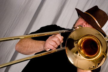 playing trombone
