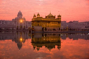Foto auf Acrylglas Sonnenuntergang am Goldenen Tempel, Amritsar, Indien. © Luciano Mortula-LGM