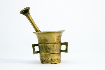 Brass mortar and pestle