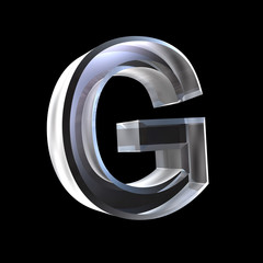 letter G in glass 3D