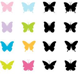 Obraz na płótnie Canvas Butterflies set