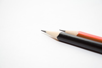 two pencils on the white isolated background