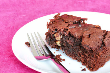 Chocolate Brownie on a white plate