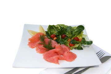 Lachs und Salat