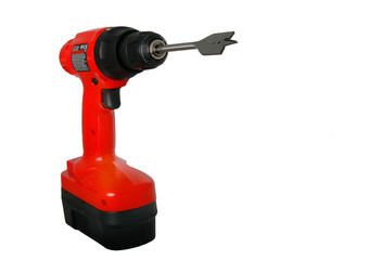 isolated red drill with bit