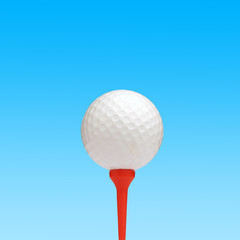 Golf ball on sky