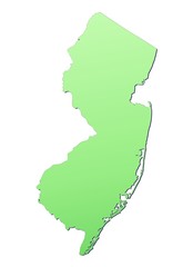 New Jersey (USA) map filled with light green gradient