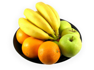Fototapeta na wymiar Appple, orange, banana fruits
