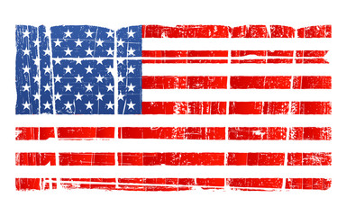 Distressed American national flag
