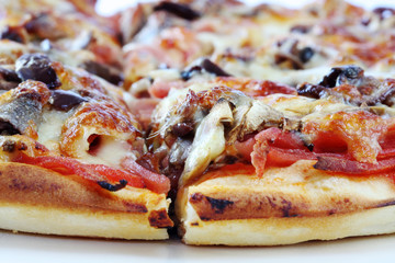 Pizza in close-up