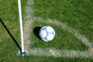 Soccer ball in the corner
