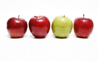 Apfel, rote und grüne Äpfel