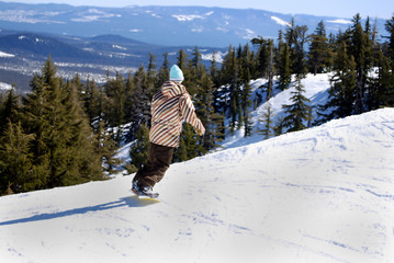Snowboarder on Mt. Bachelor
