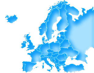 Carte Europe Deep Blue