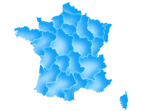 Carte France Deep Blue