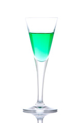 Glass of green paradise cocktail