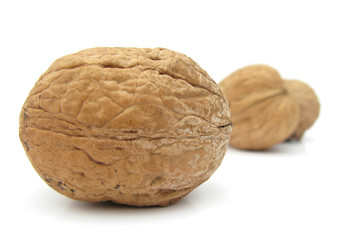 Walnuts isolated on white background