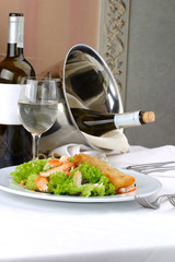 Banquet table setting, Seafoods