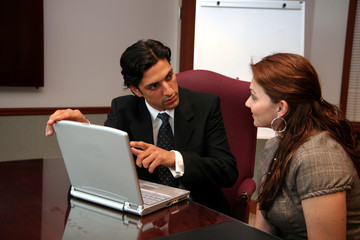 Business Team at Computer