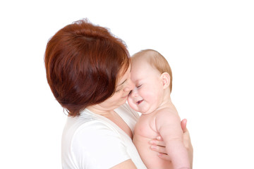 Happy baby with mother