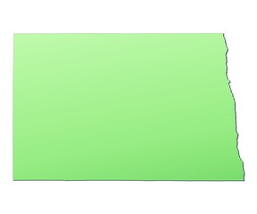 North Dakota (USA) map filled with light green gradient