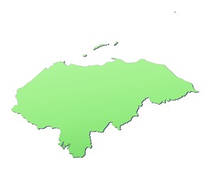 Obraz premium Honduras map filled with light green gradient