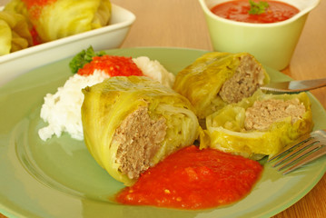 Cabbage rolls with meat