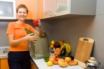 Girl with vegetables