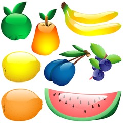 Glass Fruits - colection with glass fruits icons