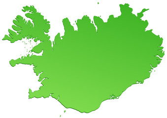 Carte de l'Islande verte