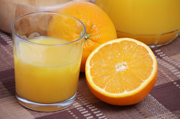 Orange juice on the table