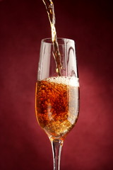 Alcohol drink pours into the glass....