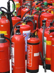 red fire extinguishers